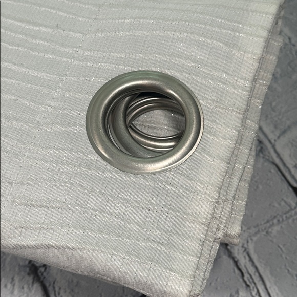 At Home Bristol Grommet White Silver Sparkly Blackout Curtain Panel 84” Panel - Picture 3 of 9